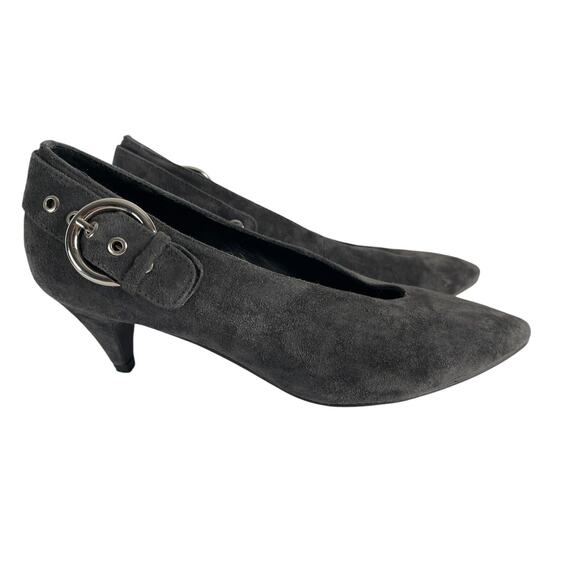 Jeffrey Campbell Shoes - Jeffrey Campbell x Free People Rydell V-Cut Grey Suede Kitten Heel Size 7.5 NWOB